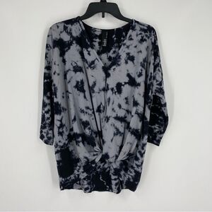 Bobi Women’s V Neck Tie Front Tye Die Blouse size S